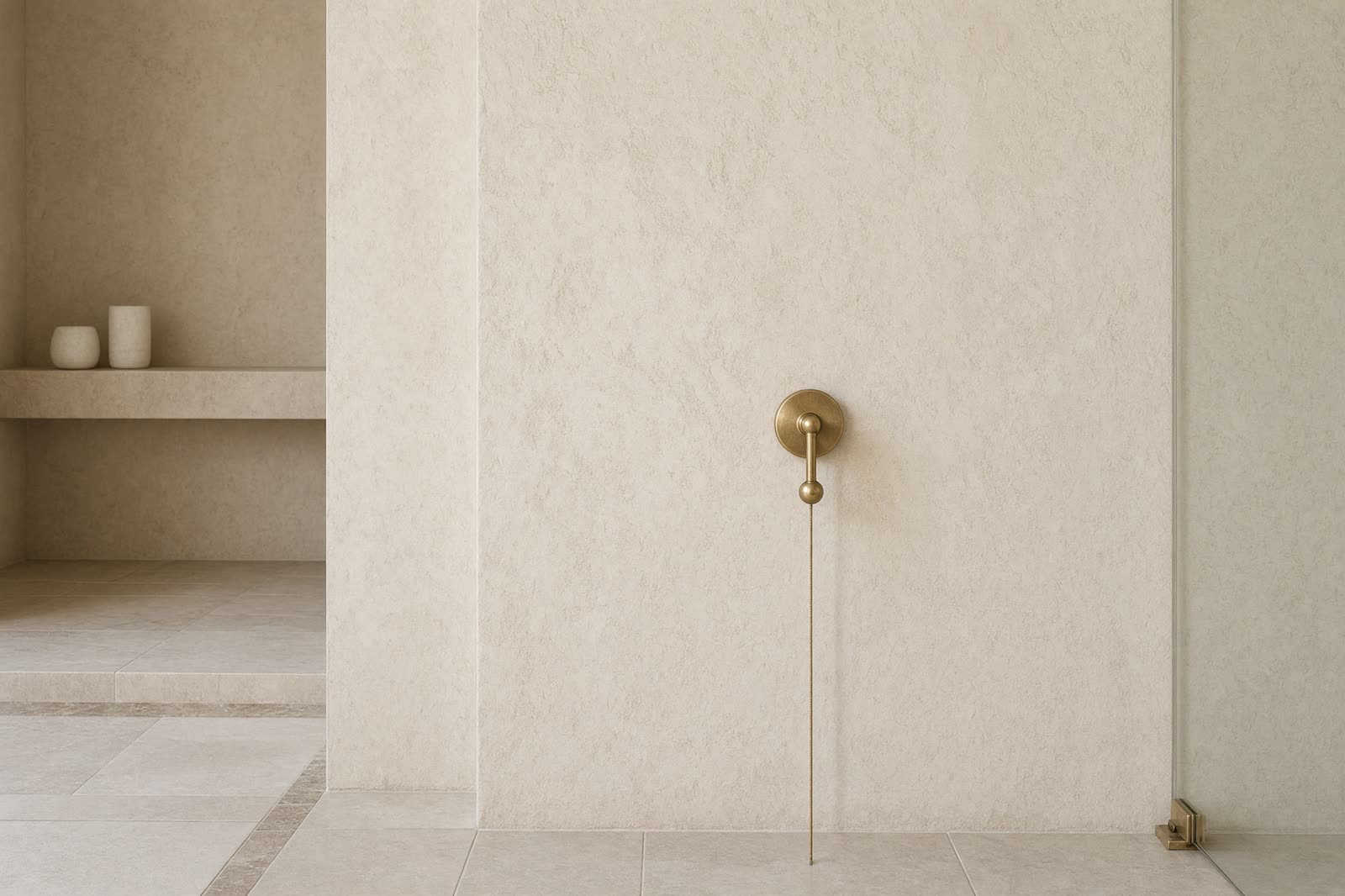 A pull station beside the shower in the ChampionsGate bath.